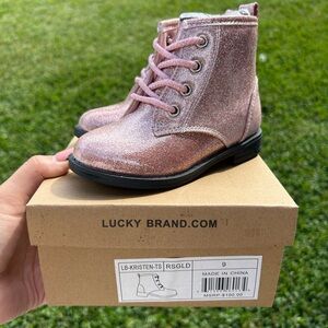 Lucky Brand Kids Sparkly Boots - Rose Gold